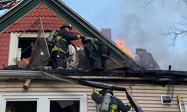 Firefighters at Humboldt Avenue fire