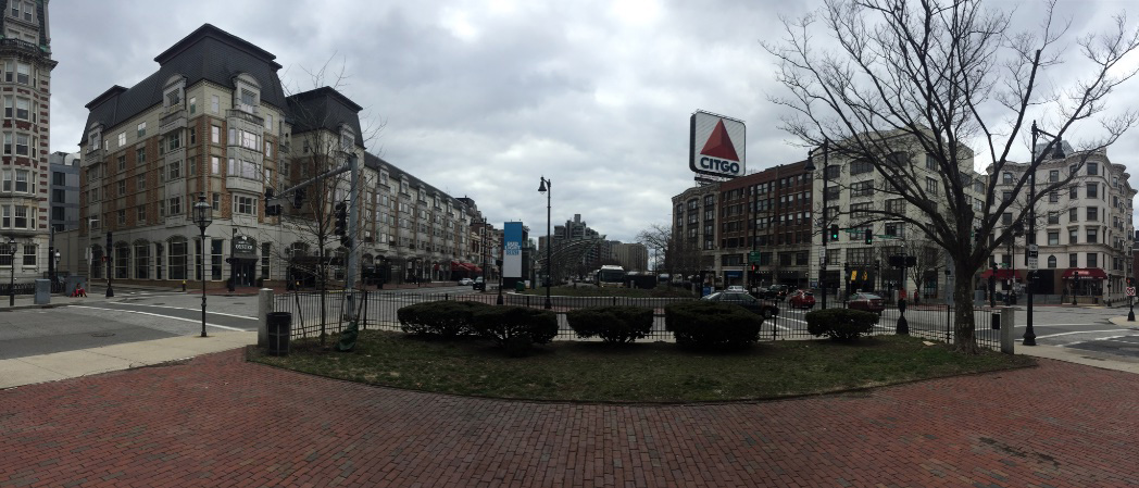 An empty Kenmore Square on Tuesday afternoon.