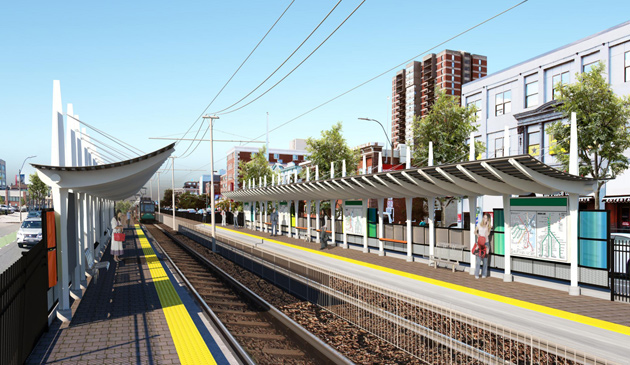 Rendering of new Green Line station