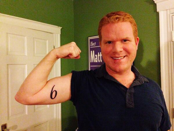 Matt O'Malley and his new 6 tattoo