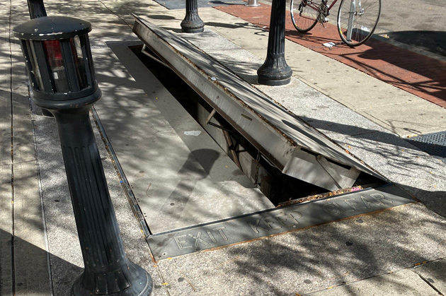 Open emergency exit on Boylston Street