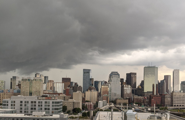 Storm cloud over downtown Boston