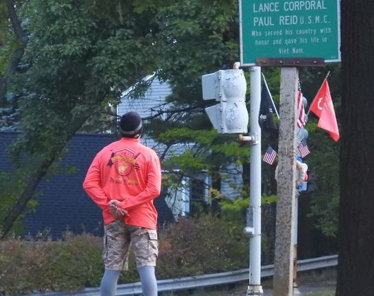 Honoring Paul Reid at Baker Street and VFW Parkway in West Roxbury