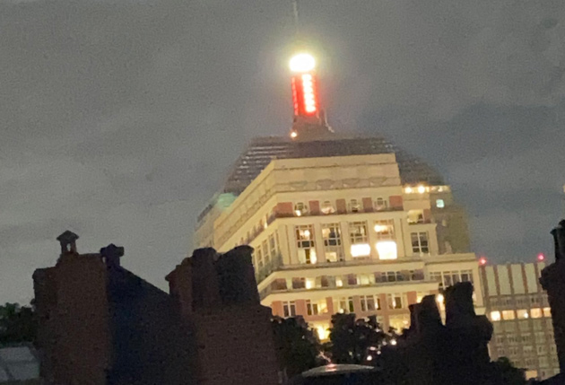 Old Hancock beacon is steady red