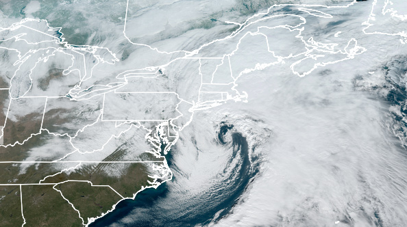 Satellite image of the nor'easter