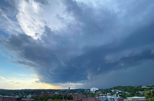 Storm moving in over Jamaica Plain