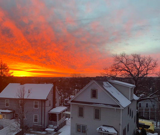 Sunrise over Roslindale