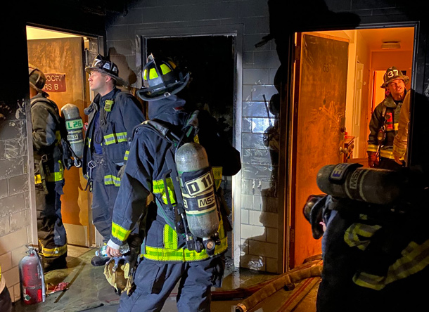 Firefighters inside 95 Washington St.