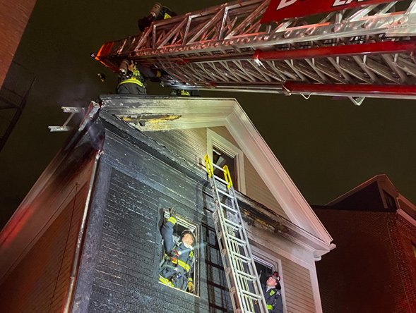 Firefighters at 17 Allston St. in Charlestown