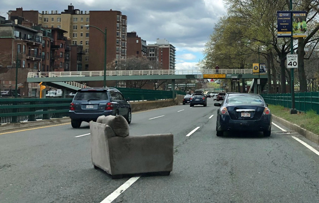 Couch on Storrow Drive