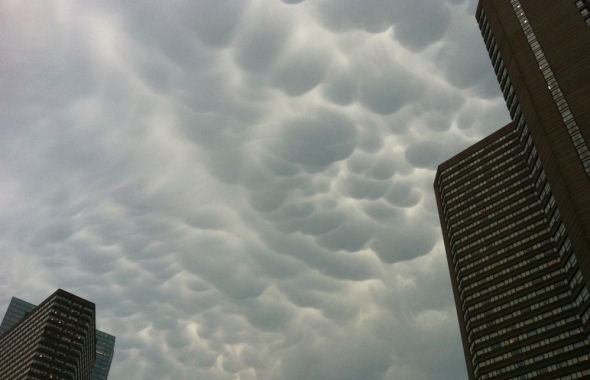 Weird clouds over downtown Boston