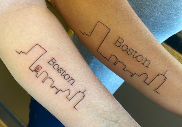 Matching Boston tattoos