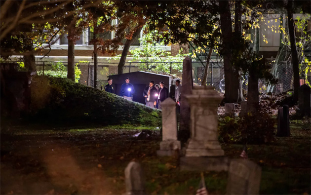 Detectives in the cemetery