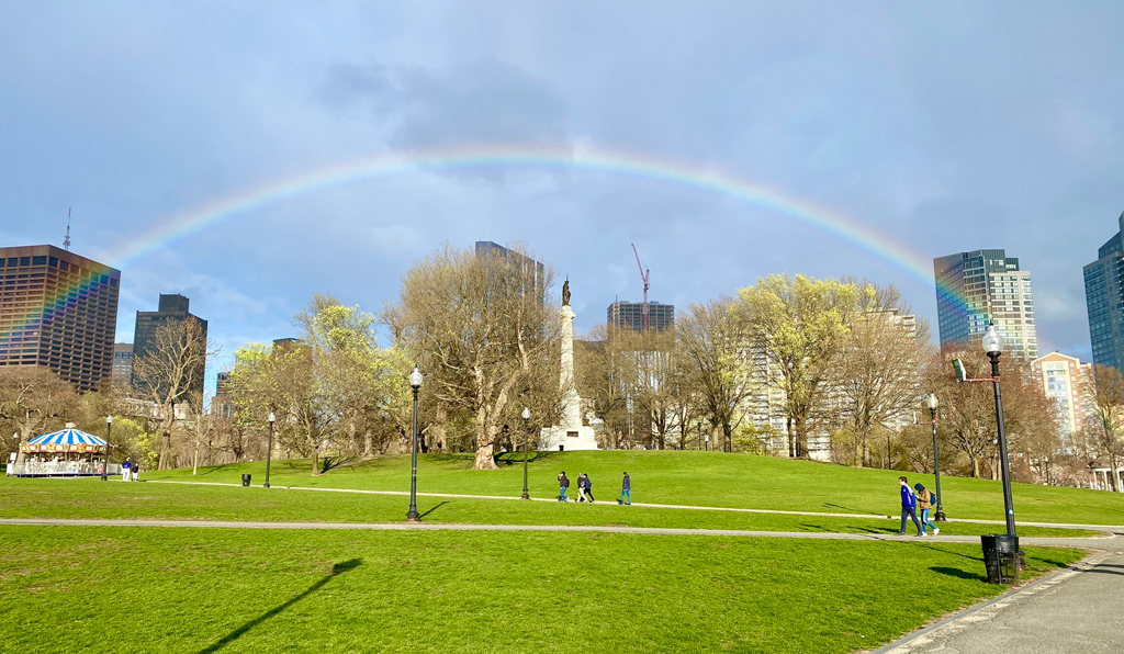 Rainbow over Boston Common