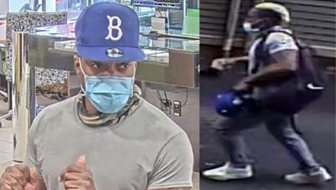 Bank robber in a Brooklyn Dodgers hat