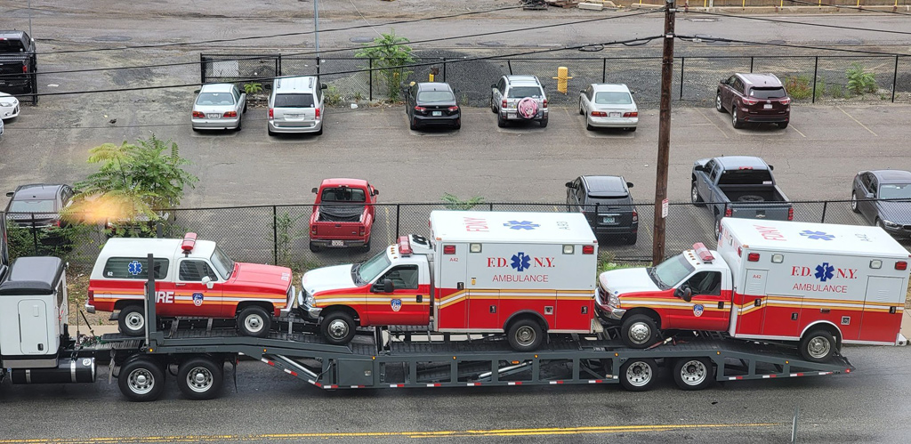 FDNY ambulances on Drydock Avenue