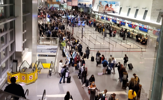 Long line at Delta this morning