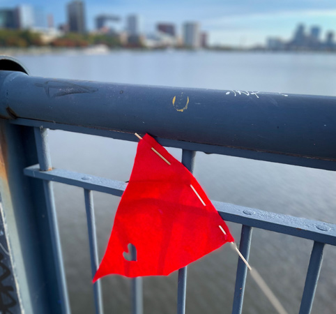 Flag on the Massachusetts Avenue Bridge