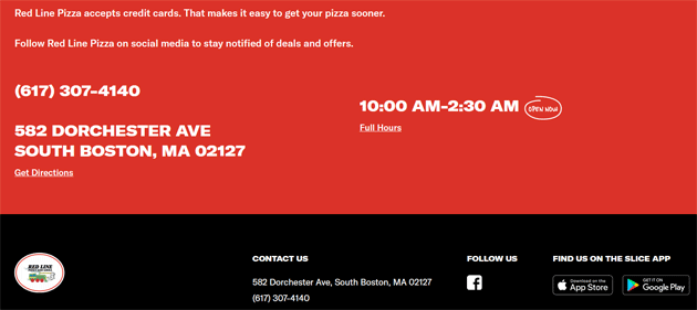 Red Line Pizza says it's open until 2:30 a.m.