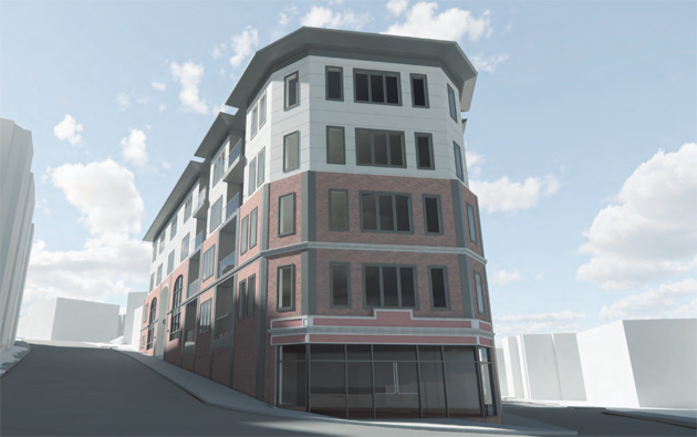 Rendering of proposed condos at 156 Wellington Hill St.