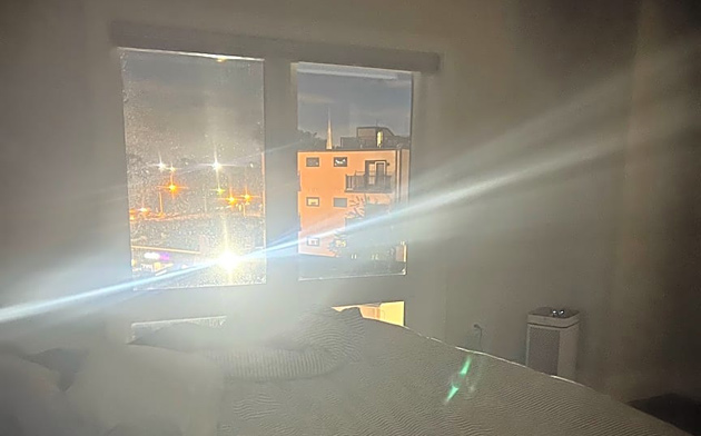 Blinding light coming in windows from Rotary 