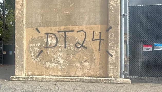 DT 24 graffiti on Central Avenue, Mattapan Lower Mills