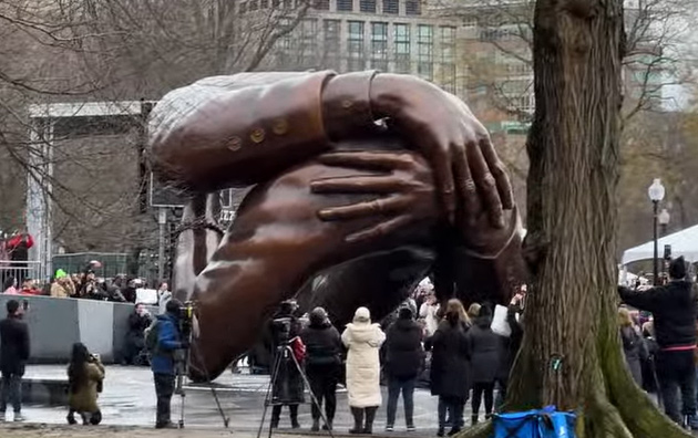The Embrace after its unveiling on the Common