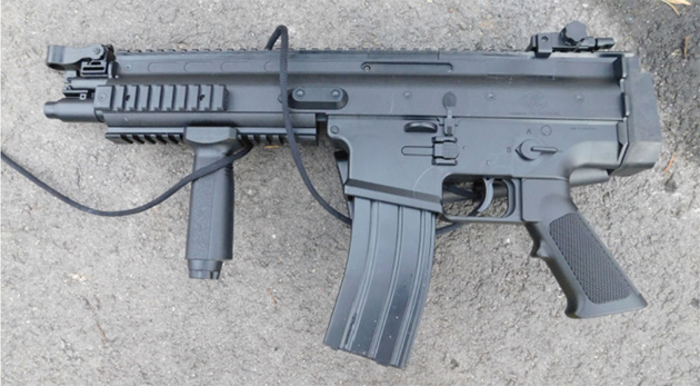 Realistic looking but fake assault rifle