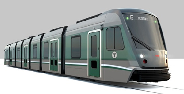 Paint job for new, long Green Line trolleys