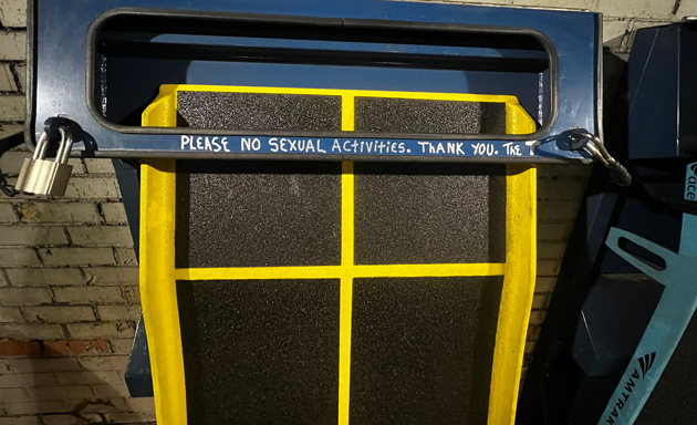Access ramp at Back Bay asks people not to have sex in front of it