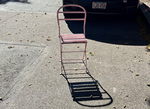 Chair space saver in the South End