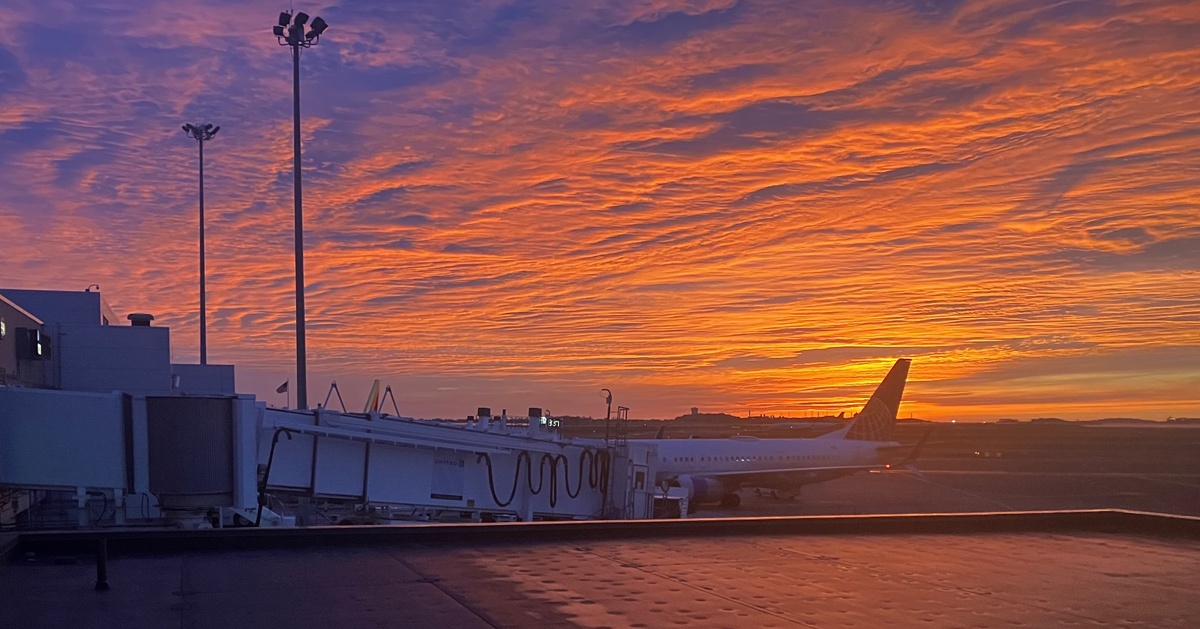 Sunrise over Logan Airport