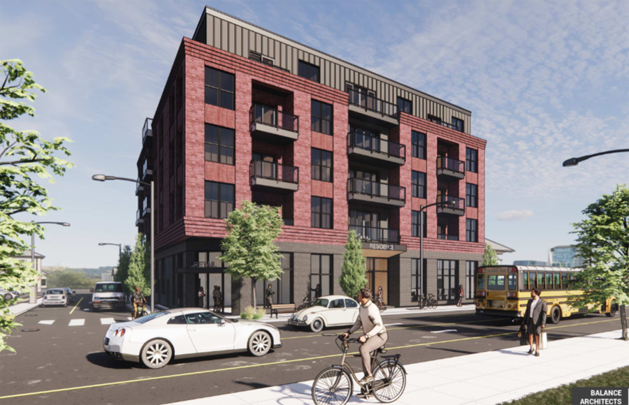 Rendering of proposed apartment building at 3458 Washington St.