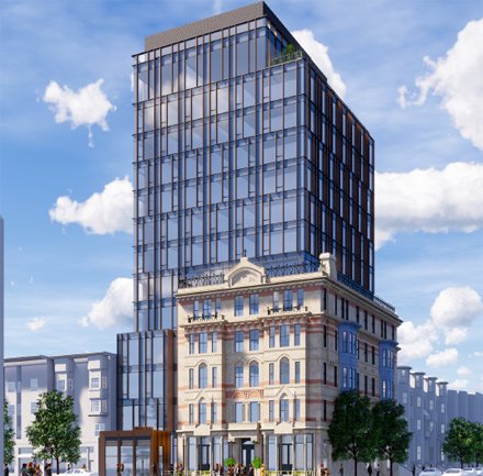 Rendering of proposed new hotel