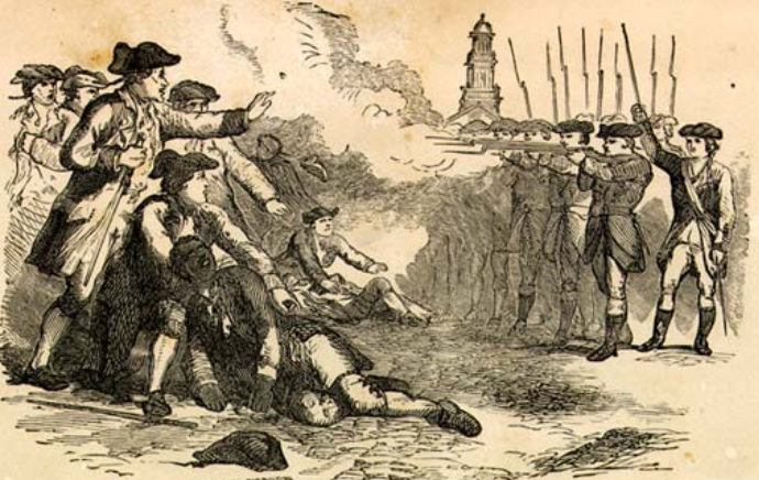 Etching showing the death of Attucks
