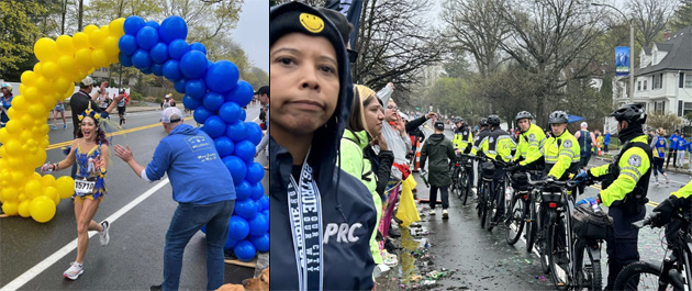 White people can create balloon tunnels; Black people get blocked by cops on bikes