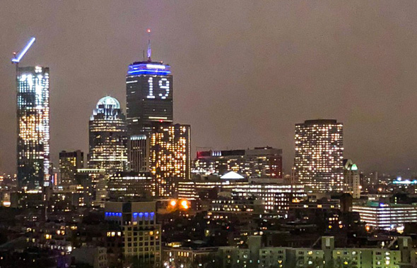Prudential lit up to read 19