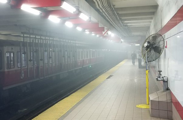 Smoke in Kendall Square station