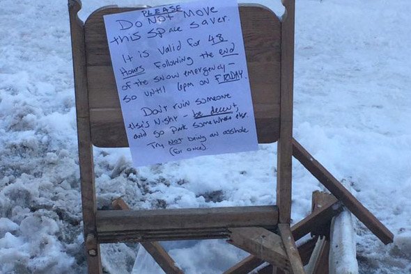 Jamaica Plain space saver asks people to stop moving it