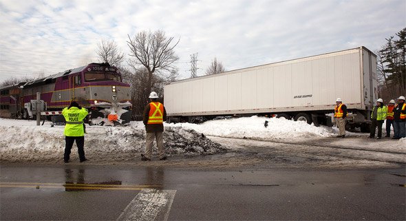 Aftermath of Braintree train vs. truck crash