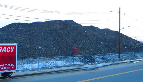 Dirty snow pile in South Boston