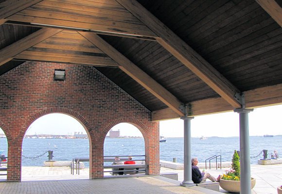Long Wharf shelter in Boston