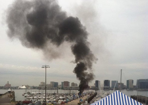 Fire at East Boston shipyard