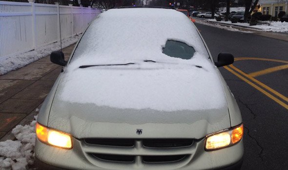Car ticketed for not having much of a cleared window in Wellesley