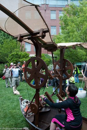 Flying contraption at Cambridge race