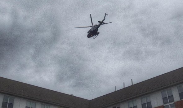 Helicopter circling Chelsea