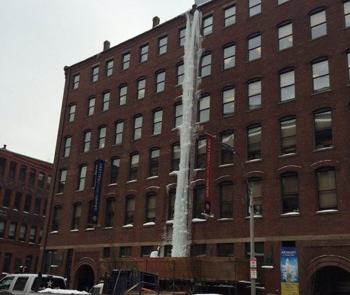 Giant icicle in Fort Point