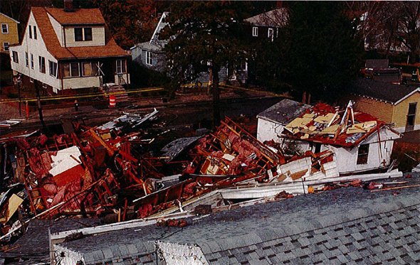 Aftermath of Danny Road explosion in Readville
