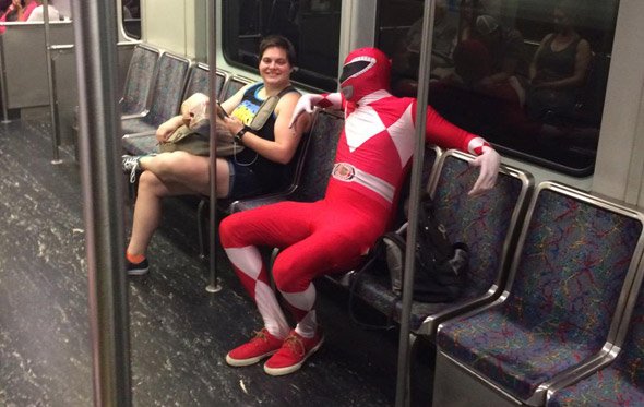 Red Power Ranger on the Red Line