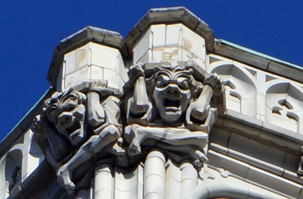 Screaming gargoyles in Downtown Crossing